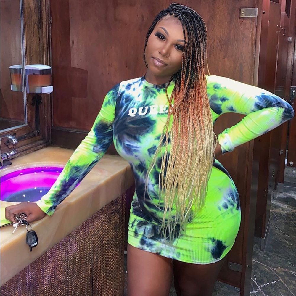 Tie dye mini dress Fashion Nova